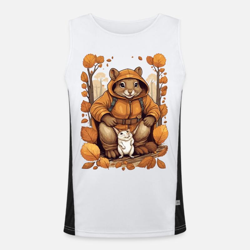 Süßes Eichhörnchen mit Maus Funktionelles Kontrast-Tank Top für Männer 