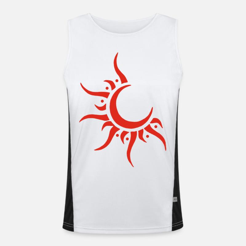 Red Sun and Moon Men's Functional Contrast Tank Top 