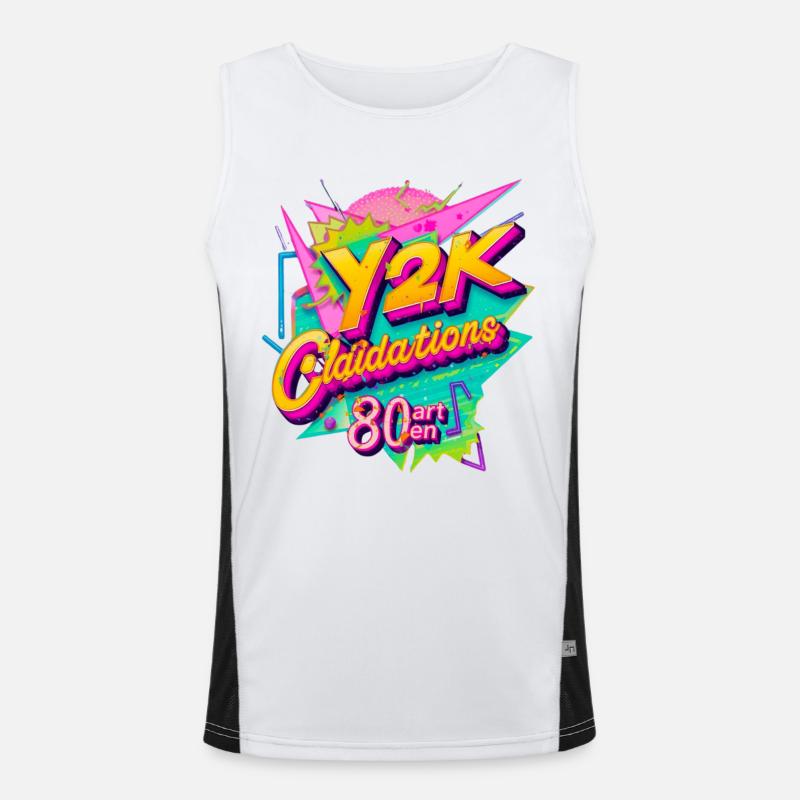 Y2K Retro Feier Design Funktionelles Kontrast-Tank Top für Männer 