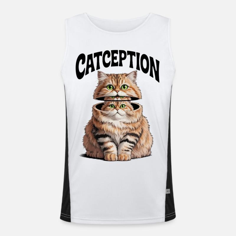 Split Cat Duo Portrait Men's Functional Contrast Tank Top 