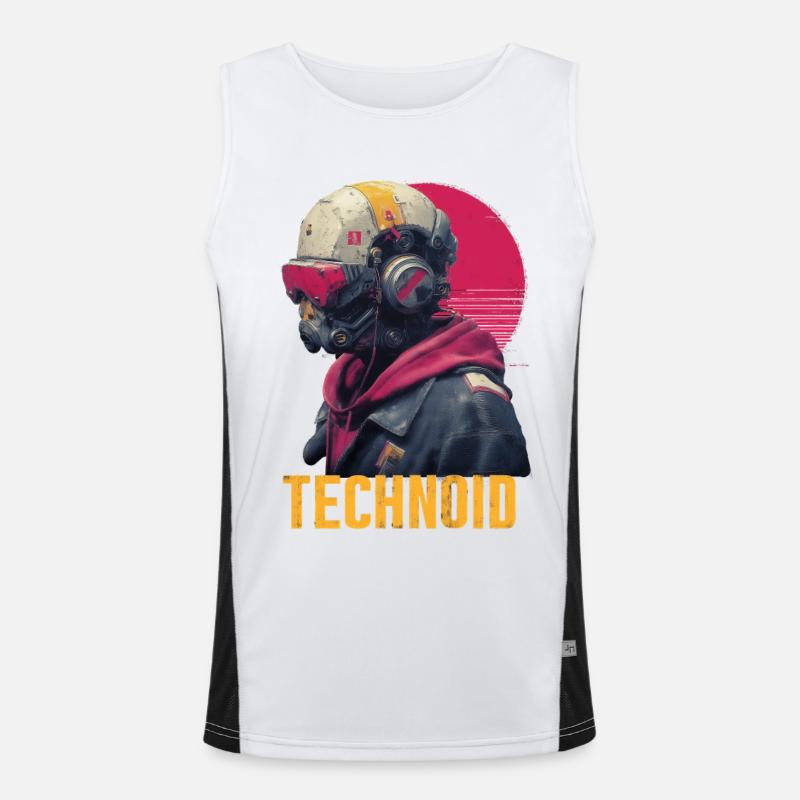 Technoid Neon Helm Funktionelles Kontrast-Tank Top für Männer 