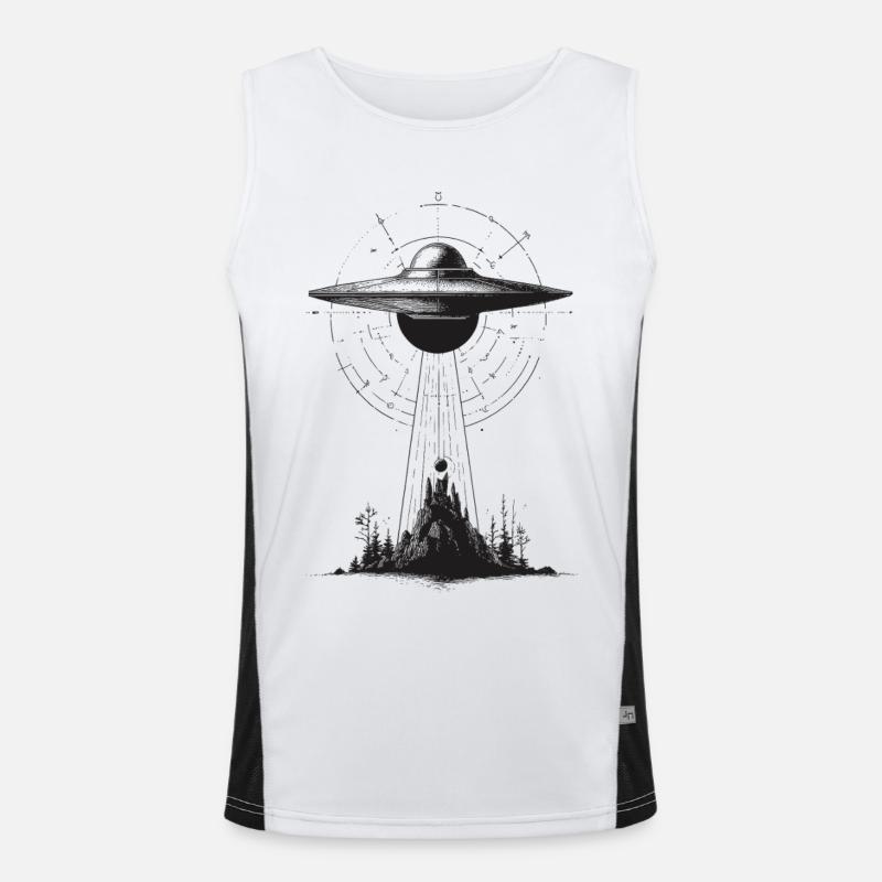 UAP landing over forest Men's Functional Contrast Tank Top 