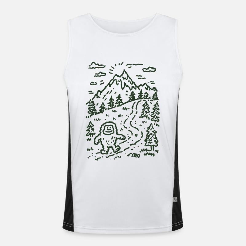 Randonneur de montagne dans un paysage forestier Débardeur respirant contrasté Homme 