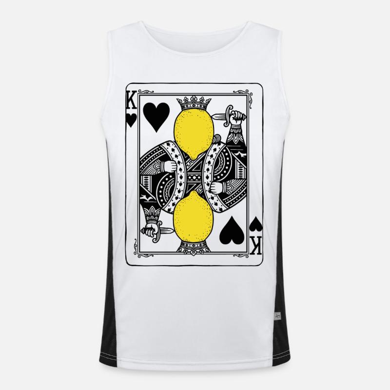 Heart King Lemon - Lemonade Playing Card Gift Men's Functional Contrast Tank Top 