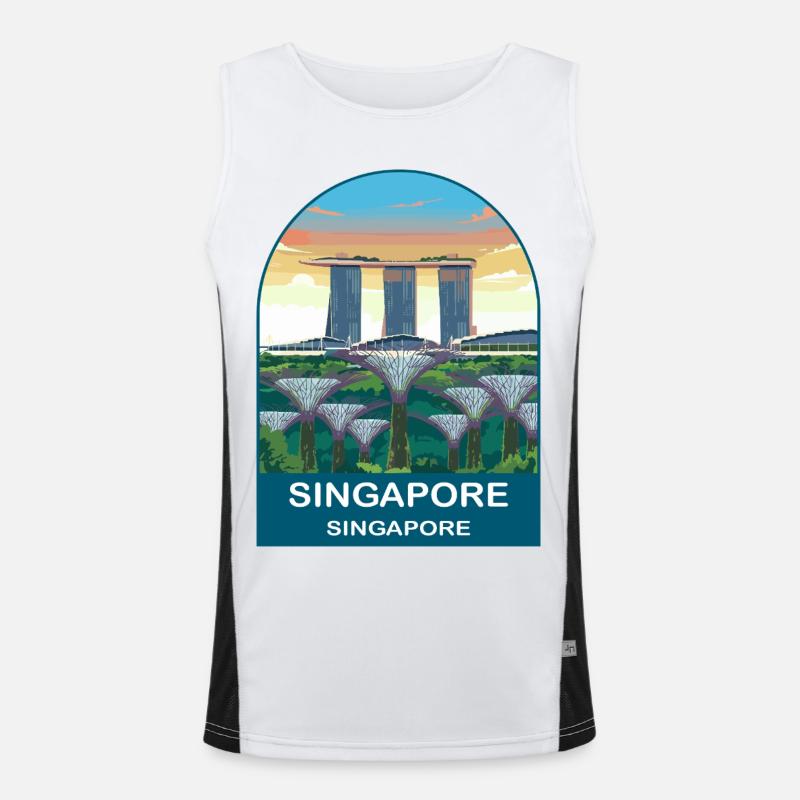 CTY02059 - Men's Functional Contrast Tank Top  - white/black
