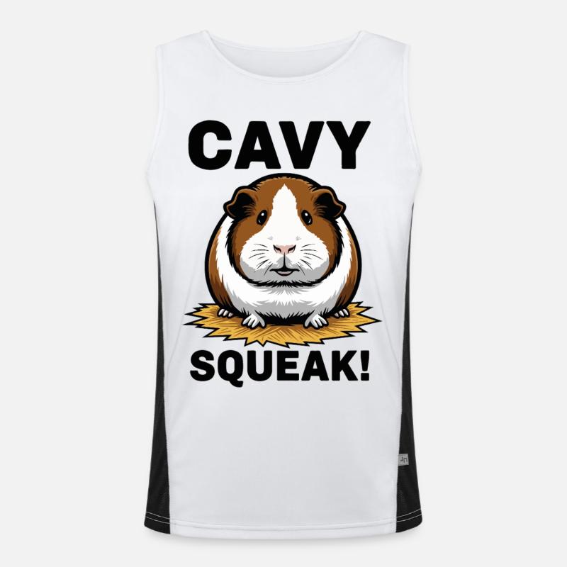 Cochon d'Inde Cavy Squeak Guinea Pig - Men's Functional Contrast Tank Top  - white/black