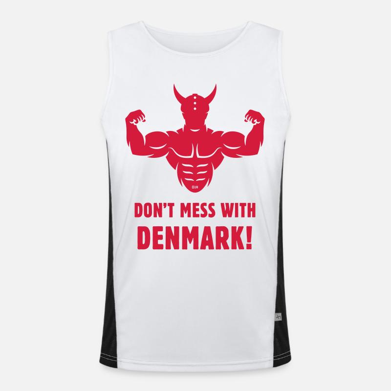 Don't Mess With Denmark! (Dane / Danish / Viking) Men's Functional Contrast Tank Top 