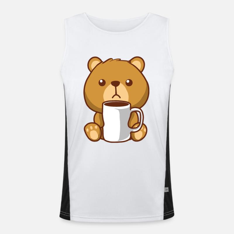 Brown bear bear coffee bear Men's Functional Contrast Tank Top 