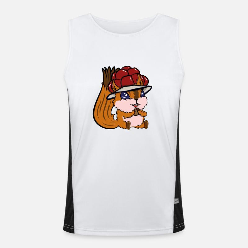 Bollenhut Schwarzwald Eichhörnchen Eichkätzchen Funktionelles Kontrast-Tank Top für Männer 