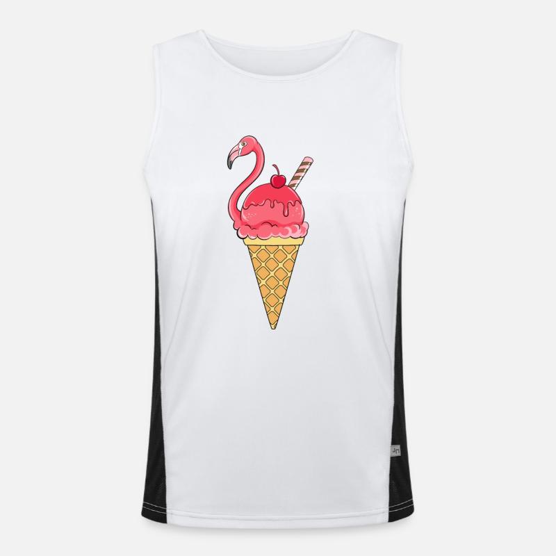 Flamingo Eis Eiswaffel Eiscream Rosa Funktionelles Kontrast-Tank Top für Männer 