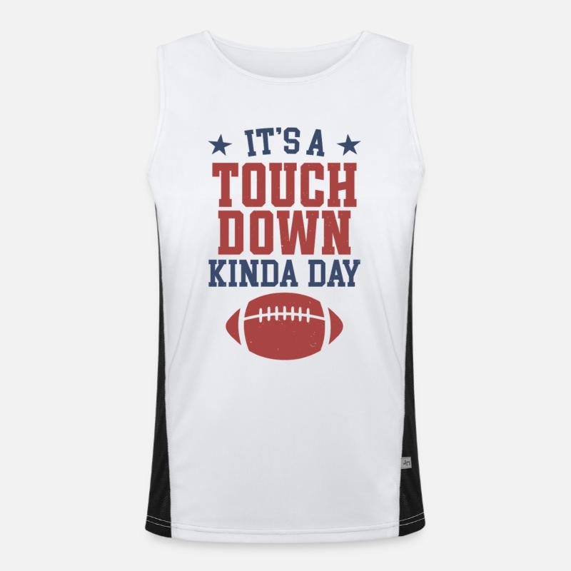 It's a touchdown kinda day - Men's Functional Contrast Tank Top  - white/black