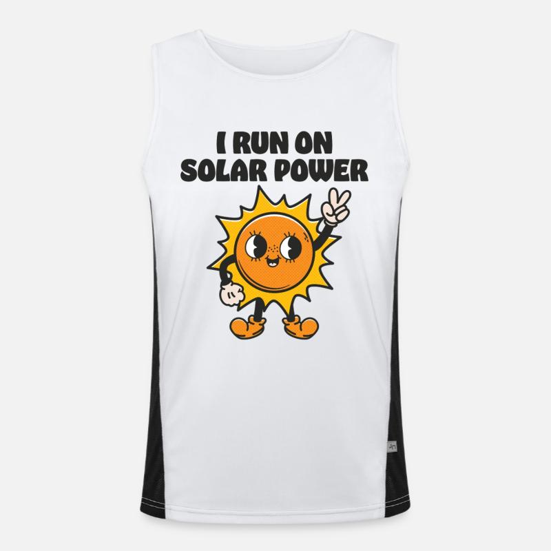 I run on Solar Power - Men's Functional Contrast Tank Top  - white/black