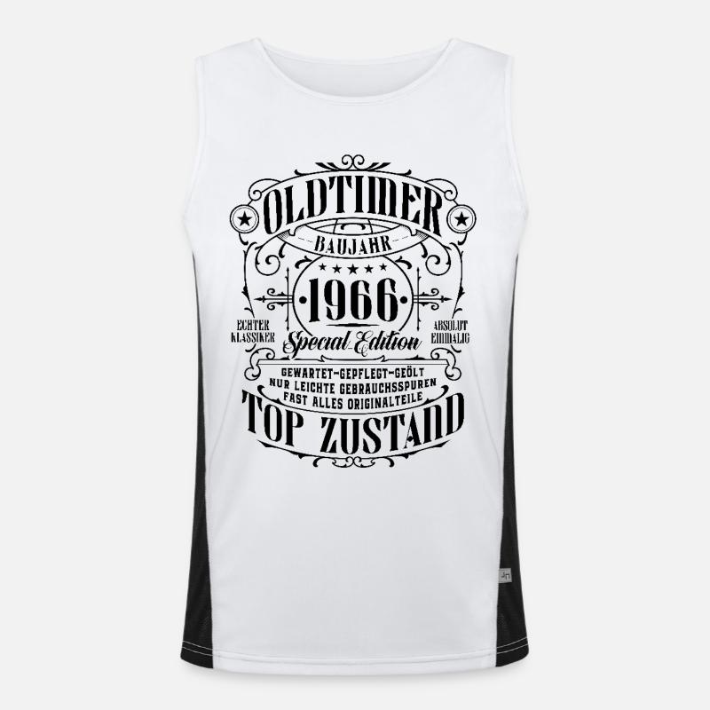 Oldtimer 1966 geboren Geburtstag Geschenk Funktionelles Kontrast-Tank Top für Männer 