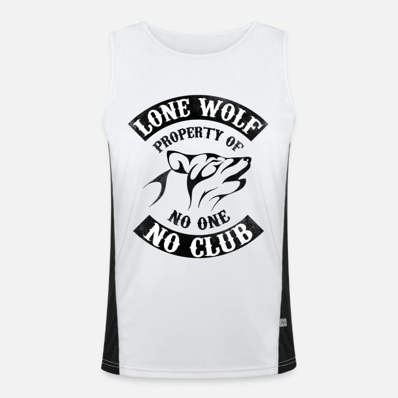 Motorcycle pattern - lone wolf Men's Functional Contrast Tank Top 