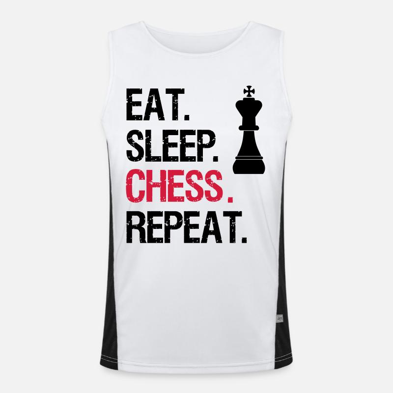 Eat Sleep Echecs Repeat - King Débardeur respirant contrasté Homme 