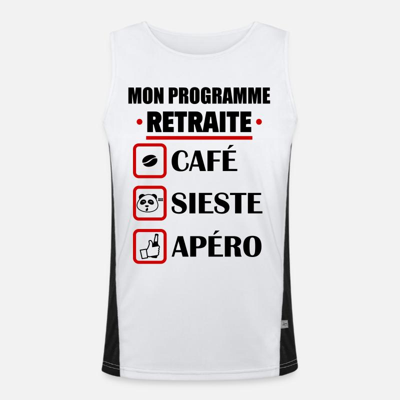Mon programme retraite, retraité, retraitée Débardeur respirant contrasté Homme 