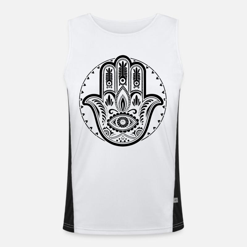 Hamsa - Hand der Fatima - Schutz und Segen Funktionelles Kontrast-Tank Top für Männer 