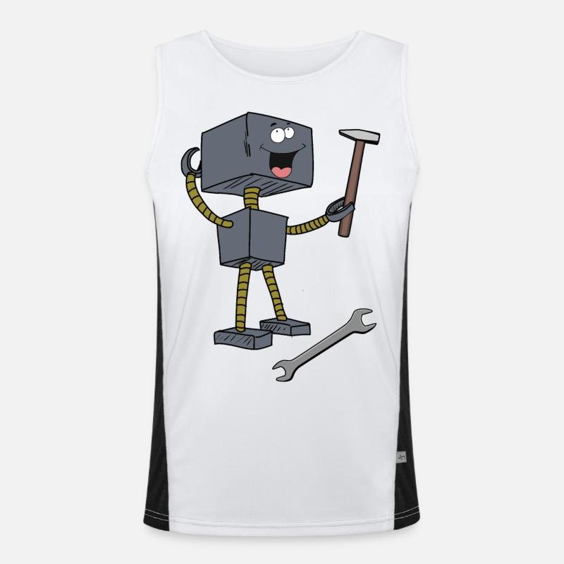 Hand Window Robot Tool Technology Technology Men's Functional Contrast Tank Top 