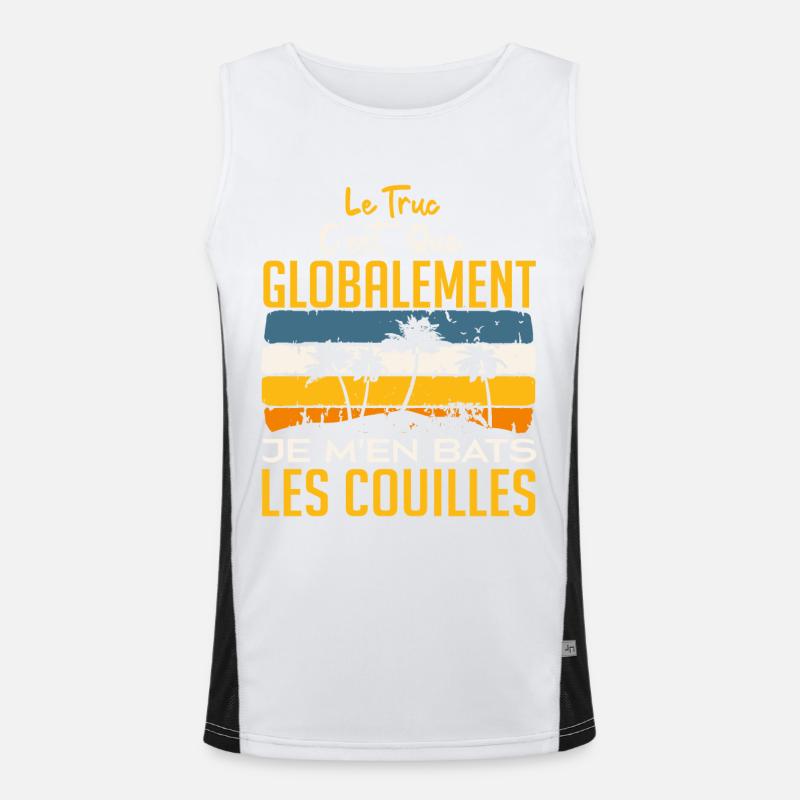 Le Truc C'est Que Je M'en Bats Les Couilles Débardeur respirant contrasté Homme 