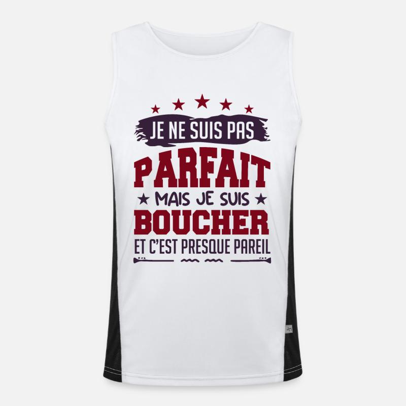 Je Ne Suis Pas Parfaite Mais Je Suis Boucher !! Débardeur respirant contrasté Homme 