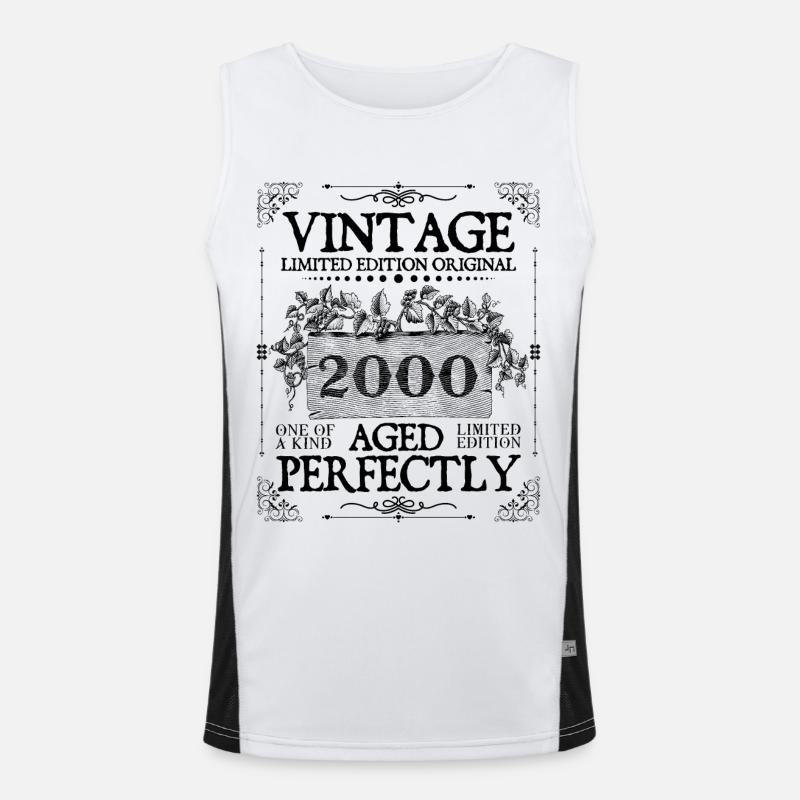 2000 | Vintage Perfekt gealtert seit 2000 Geburtstag Funktionelles Kontrast-Tank Top für Männer 