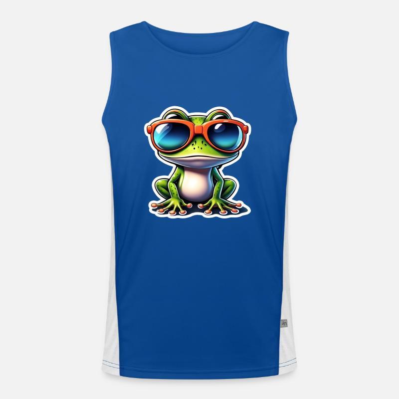 Frosch / Tier / Quack / Kröte / Teich / hüpfen Funktionelles Kontrast-Tank Top für Männer 