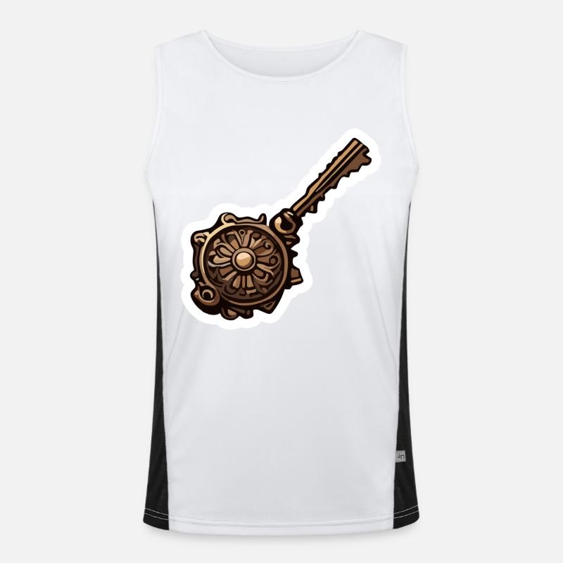 Key / Lock / Locked / Security - Men's Functional Contrast Tank Top - white/black