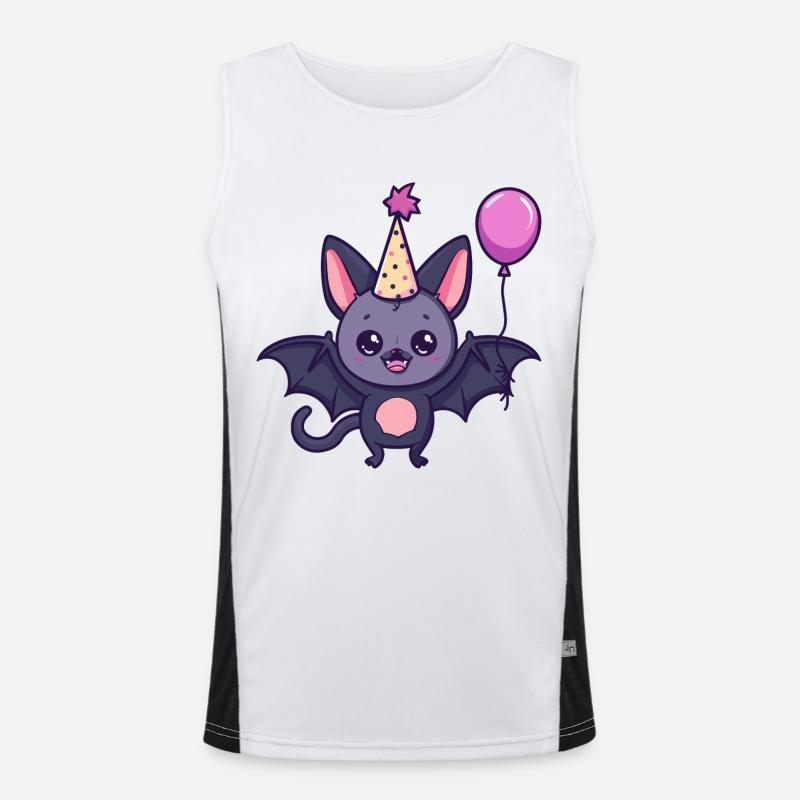 Bat Birthday Comic Cute Men's Functional Contrast Tank Top 