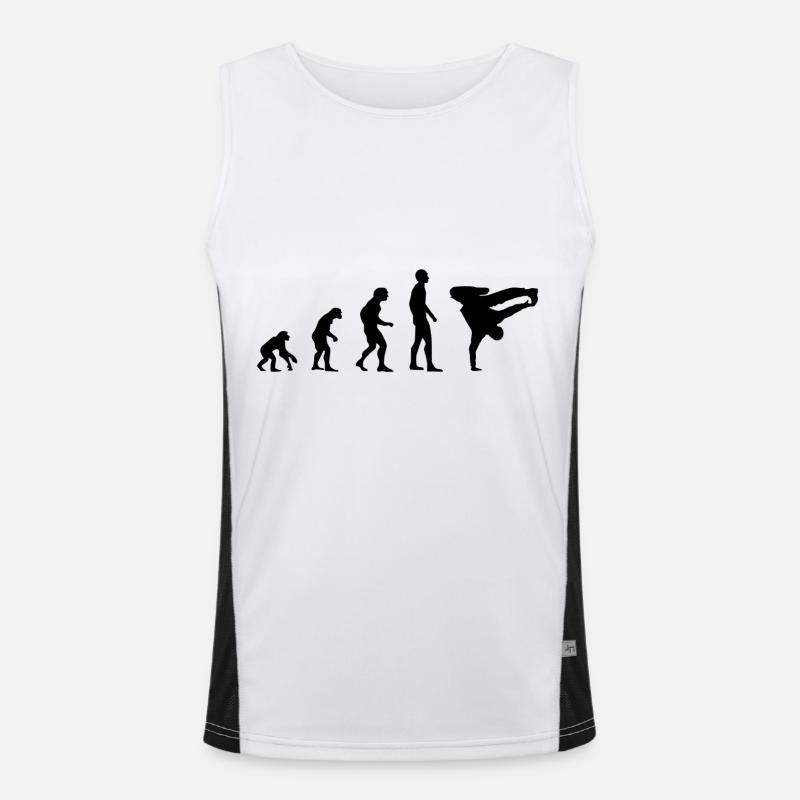Breakdance Evolution Silhouette Funktionelles Kontrast-Tank Top für Männer 