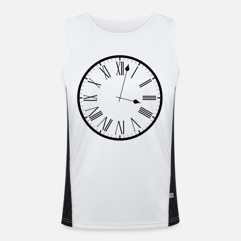 clock Uhr analog Funktionelles Kontrast-Tank Top für Männer 