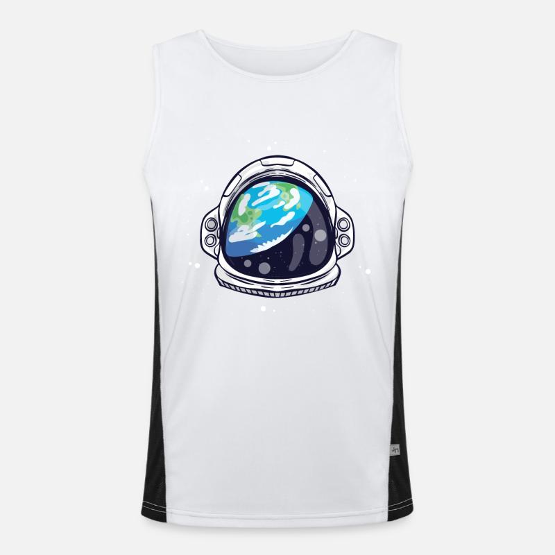 Astronaut helmet space fun all outer space Galaxy Men's Functional Contrast Tank Top 