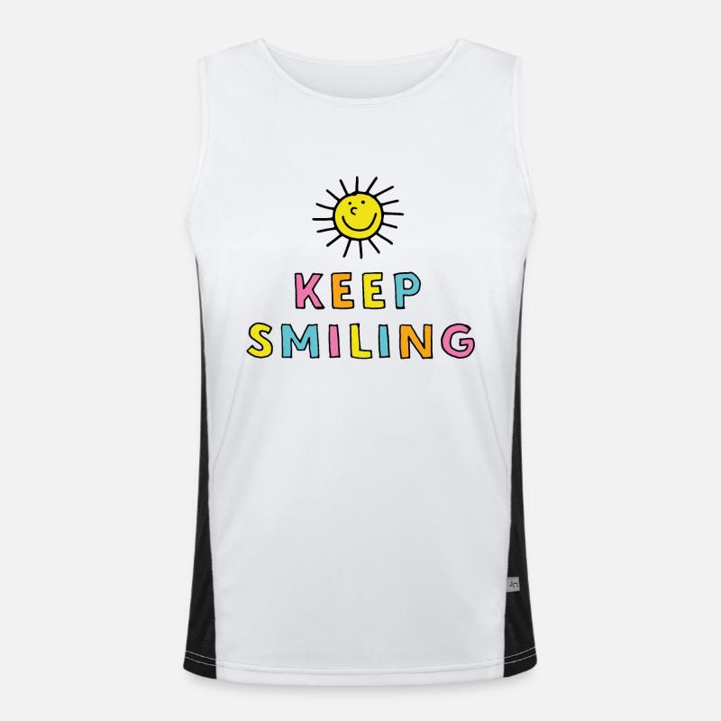 Keep Smiling Funktionelles Kontrast-Tank Top für Männer 