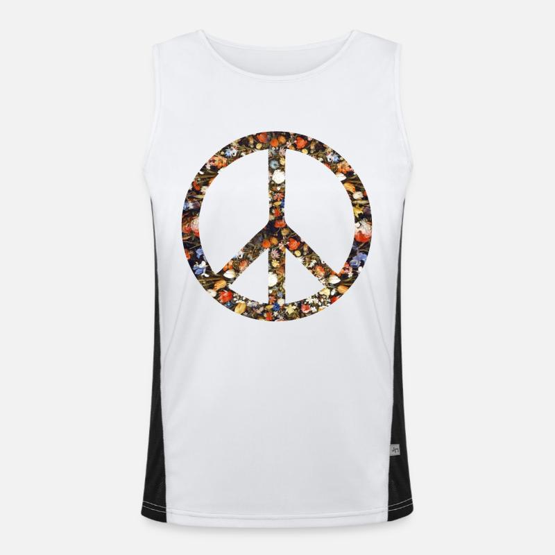 Peace sign Peace movement Peace symbol Peace Men's Functional Contrast Tank Top 