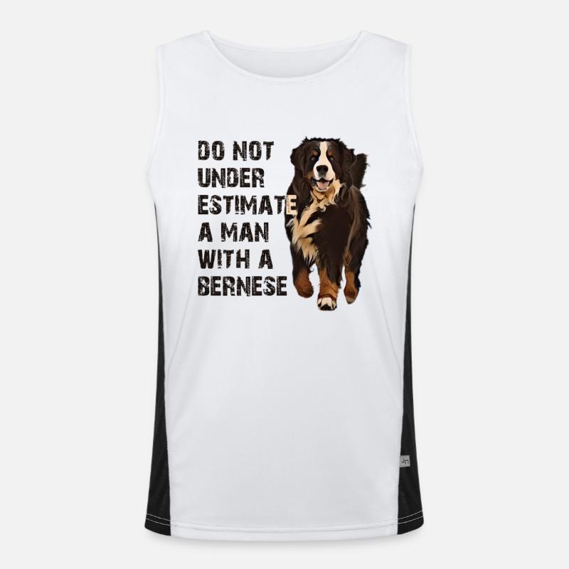 Bernese mountain dog Men's Functional Contrast Tank Top 