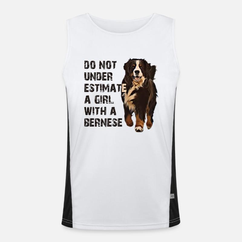 Bernese mountain dog Men's Functional Contrast Tank Top 