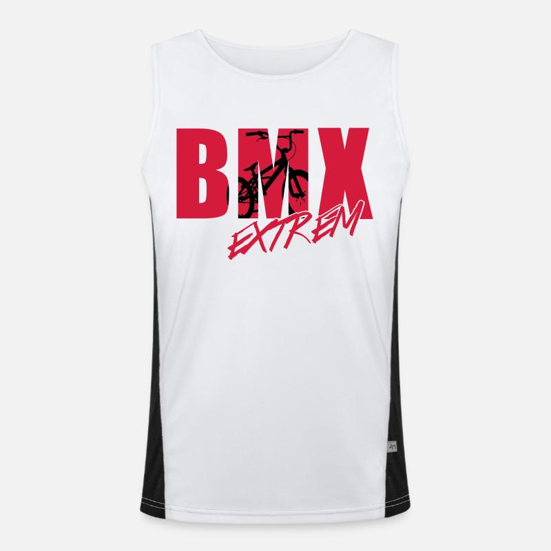 bmx 2_2c - Men's Functional Contrast Tank Top  - white/black