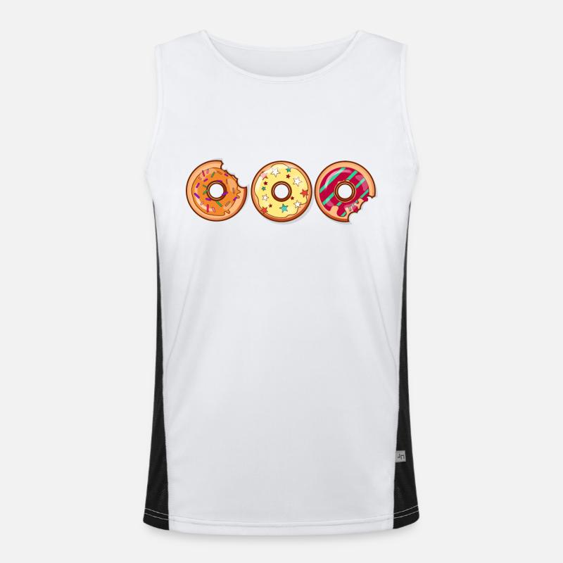 Donut Muffin Coole Kuchen Bild Bunt Geschenkidee Funktionelles Kontrast-Tank Top für Männer 