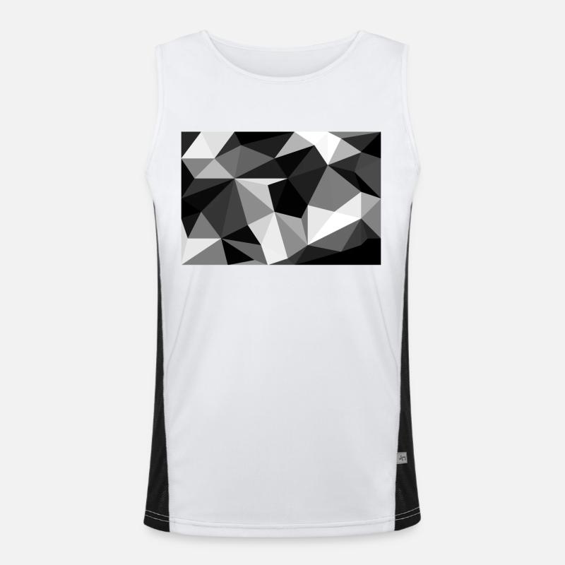 Polygon Black and White Funktionelles Kontrast-Tank Top für Männer 