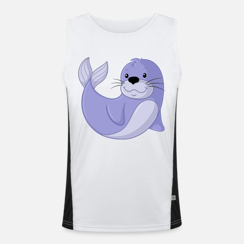 Comic seal Men's Functional Contrast Tank Top 