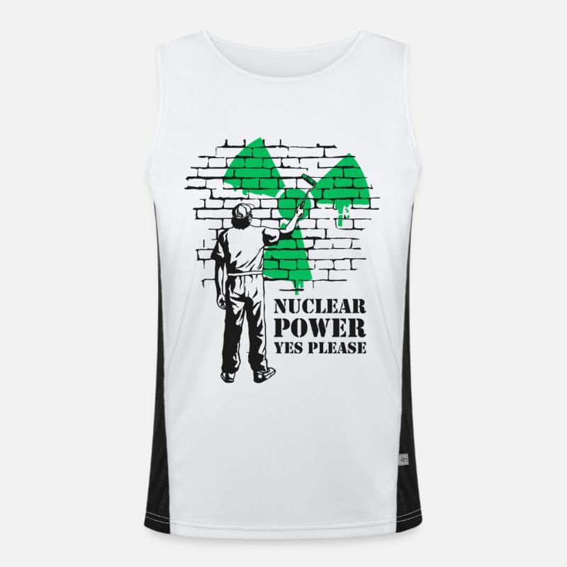 Nuclear Power Yes Please, Yes to Nuclear Energy Men's Functional Contrast Tank Top 
