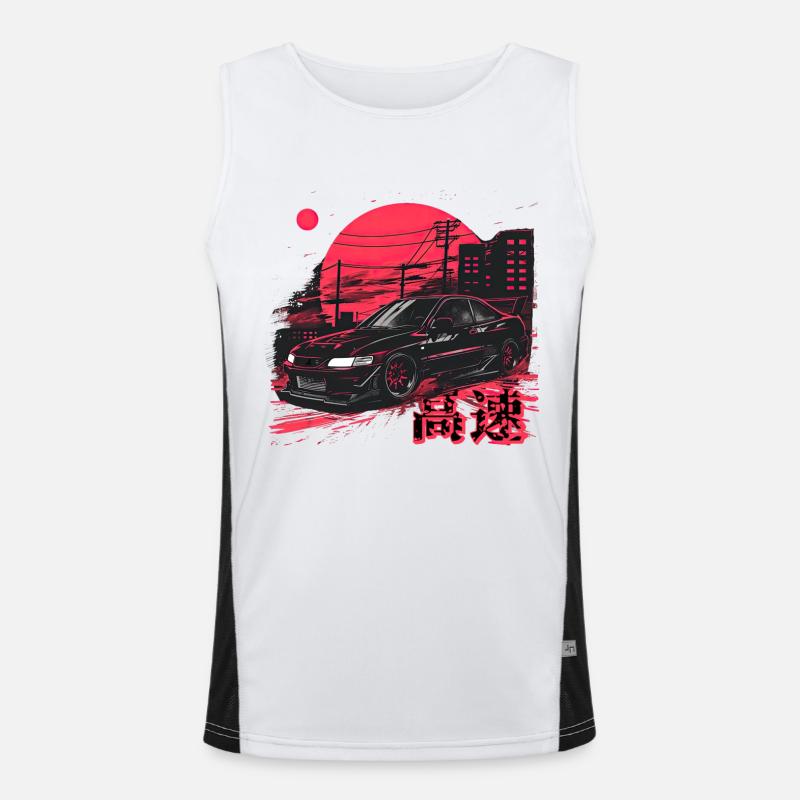 Schwarzer Lancer Evo | Klassisches JDM Funktionelles Kontrast-Tank Top für Männer 