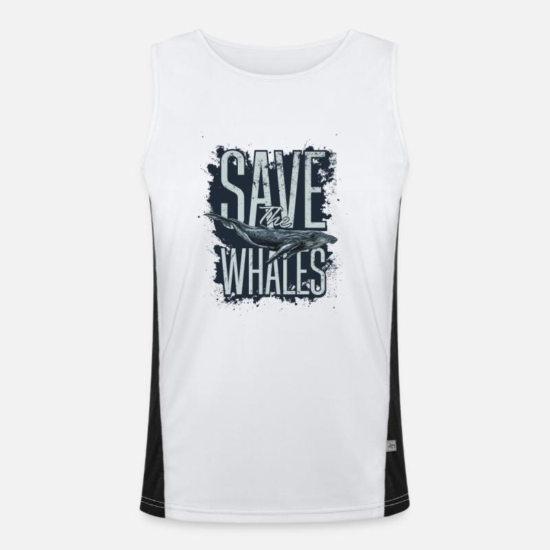 Save the whales Funktionelles Kontrast-Tank Top für Männer 
