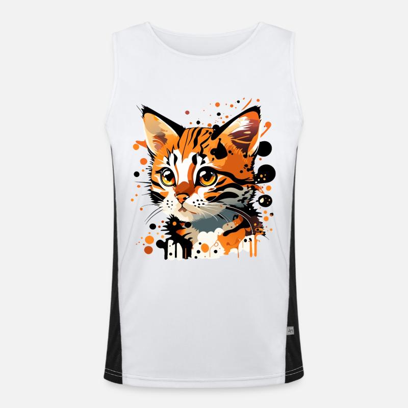 getigertes Kätzchen Funktionelles Kontrast-Tank Top für Männer 