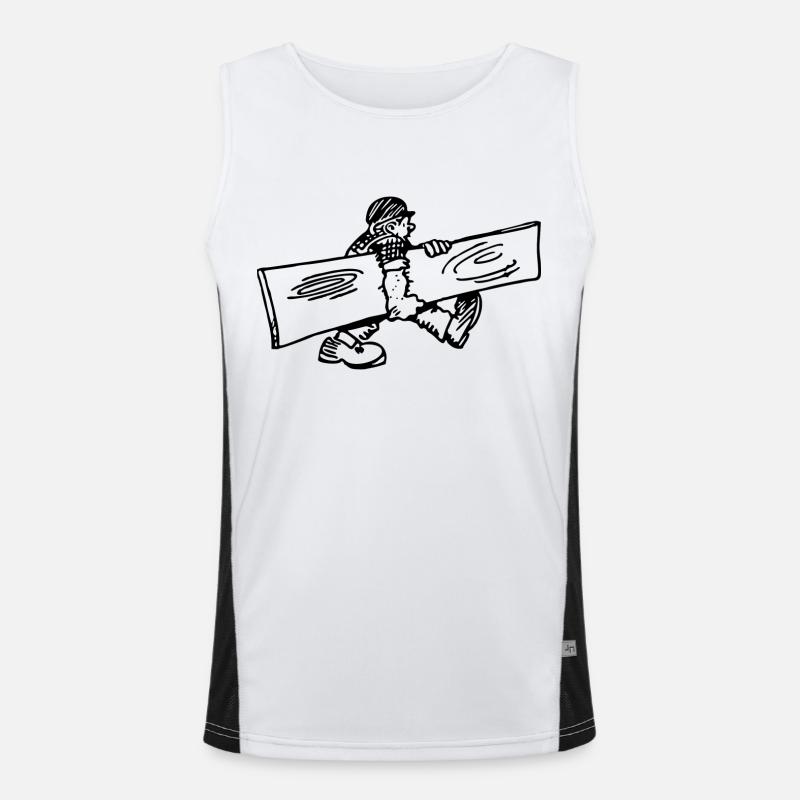 carpenter carpenter carpenter joiner - Men's Functional Contrast Tank Top  - white/black