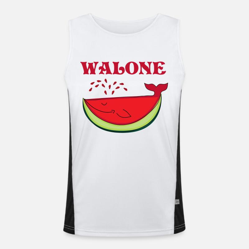 Walone whale watermelon melon sweet gift idea Men's Functional Contrast Tank Top 