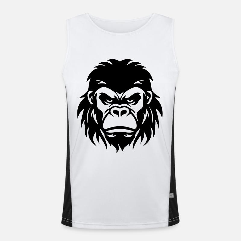 Gorilla Kopf Funktionelles Kontrast-Tank Top für Männer 