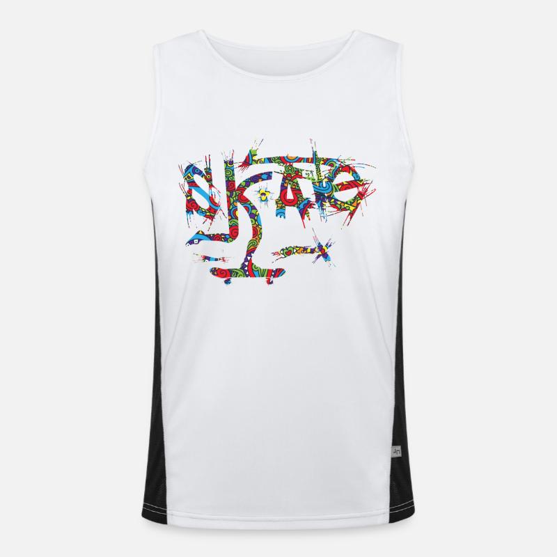 Skate - Men's Functional Contrast Tank Top  - white/black