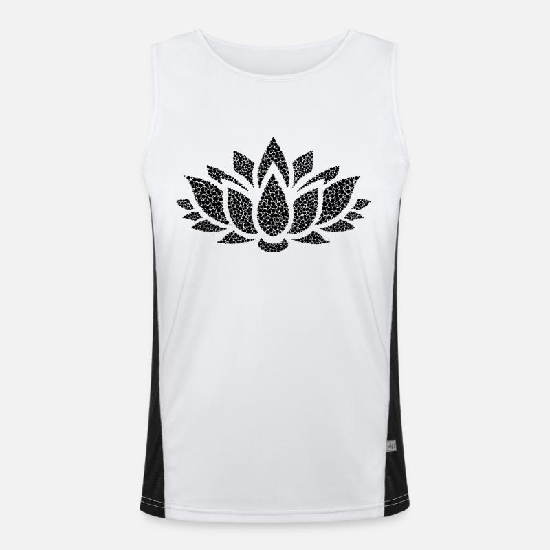 Blume schwarz cool stylish modern Mode modisch Funktionelles Kontrast-Tank Top für Männer 