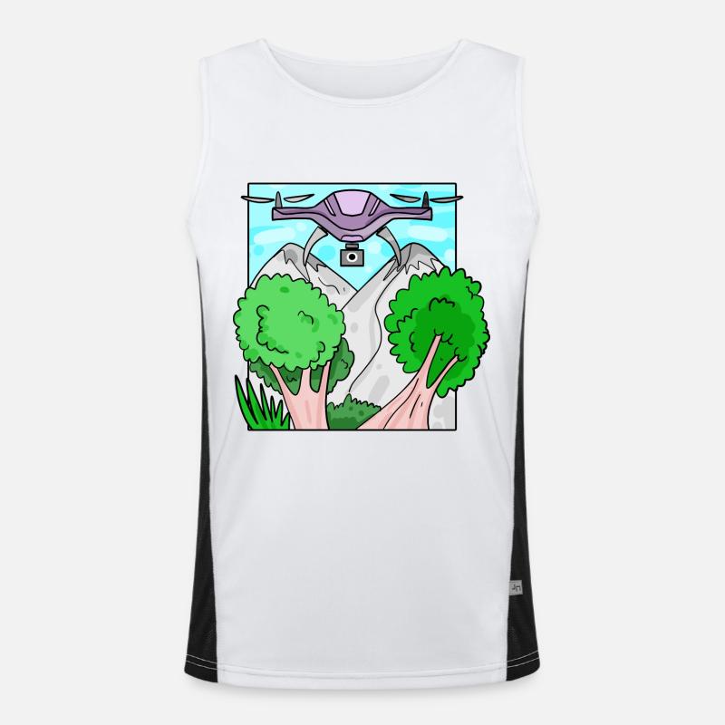 Drone Drone Drones - Men's Functional Contrast Tank Top  - white/black