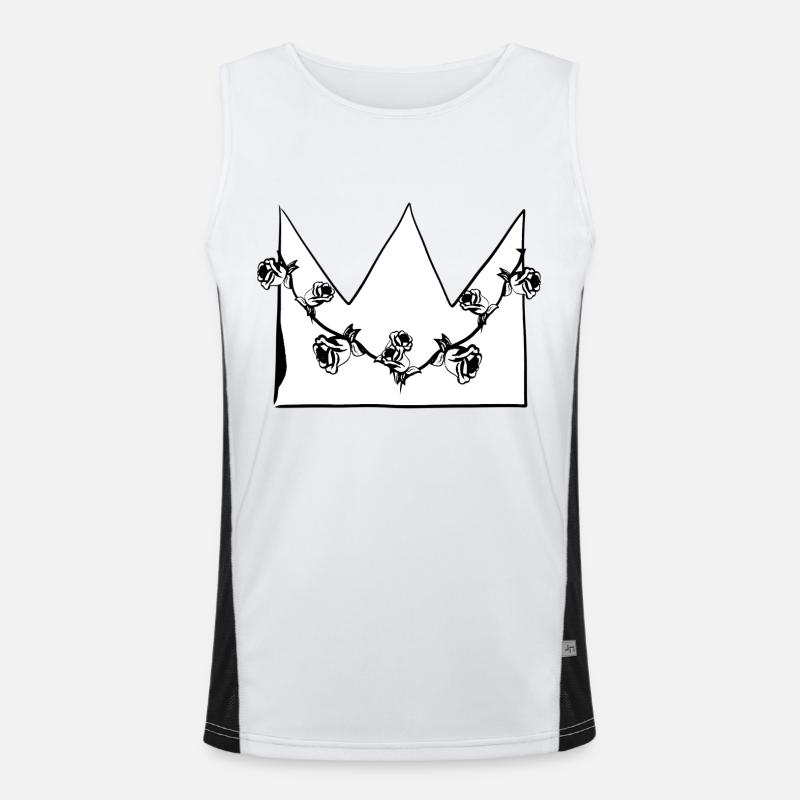 graue krone rosen blumen symbol form Funktionelles Kontrast-Tank Top für Männer 